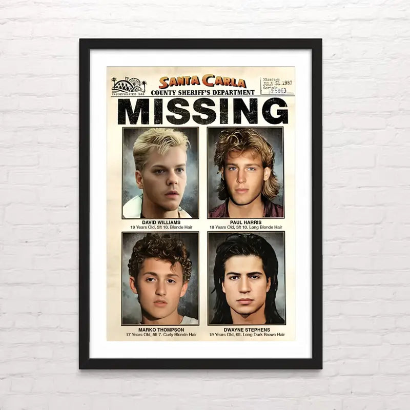 Póster de film clásico restaurado – imagen vintage. The Boys Lost. - Posterinc.cl
