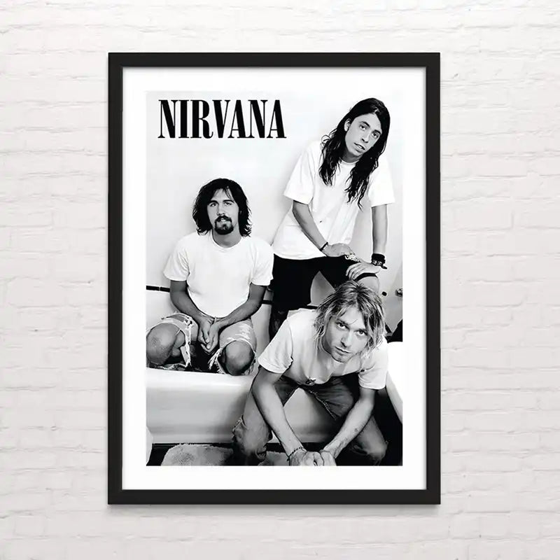 Póster de Nirvana para decoración de interiores – arte musical en alta resolución