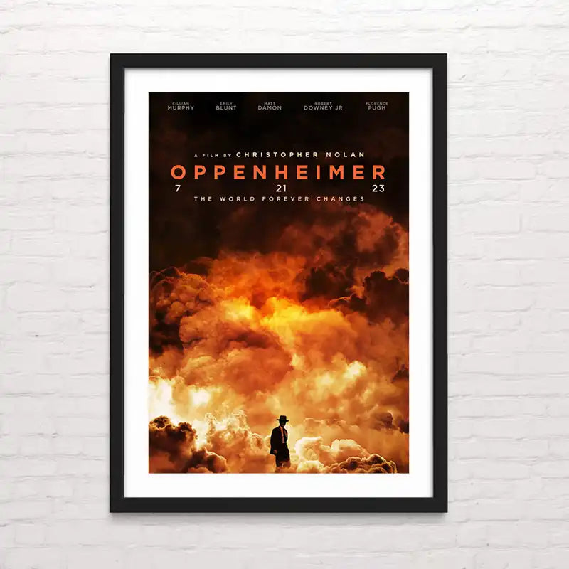 Póster vintage de Oppenheimer – diseño artístico detallado.