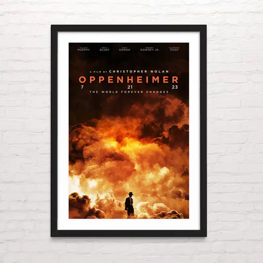 Póster vintage de Oppenheimer – diseño artístico detallado.