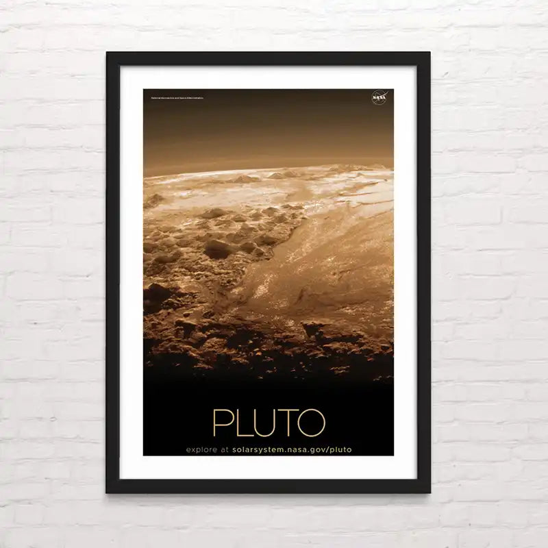 Póster del planeta Pluton – arte astronómico para decoración