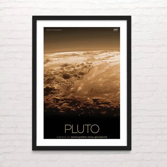 Póster del planeta Pluton – arte astronómico para decoración