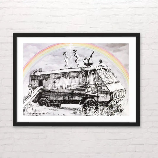 Police Riot Van Póster de Banksy con grafiti crítico – impresión profesional Posterinc