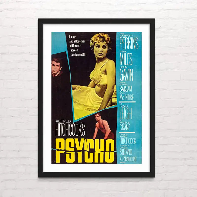 Arte de cine antiguo -Psycho– impresión nítida estilo retro