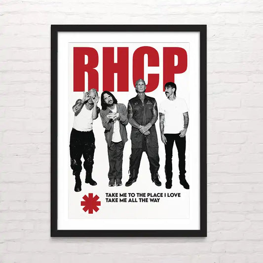 Póster de Red Hot Chili Peppers en escena – impresión vibrante