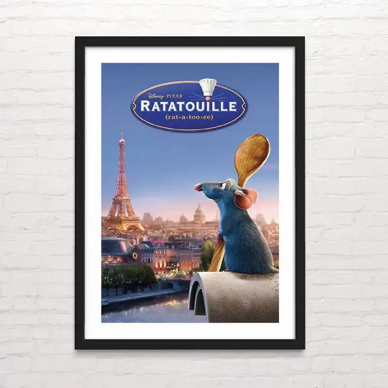 Póster infantil Ratatouille minimalista – decoración suave y creativa