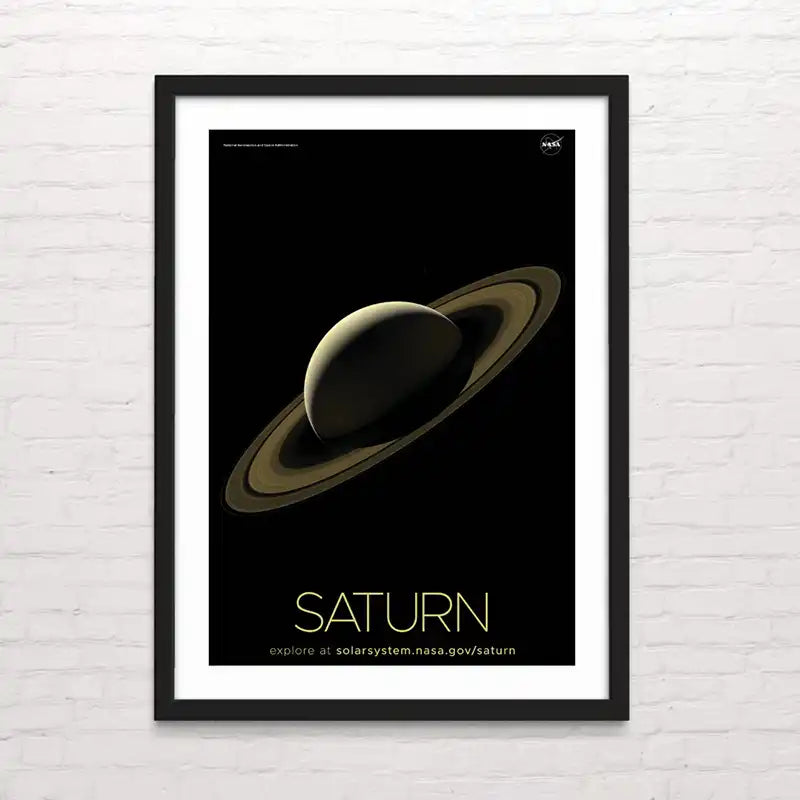 Póster del planeta Saturno con anillos – arte astronómico para decoración