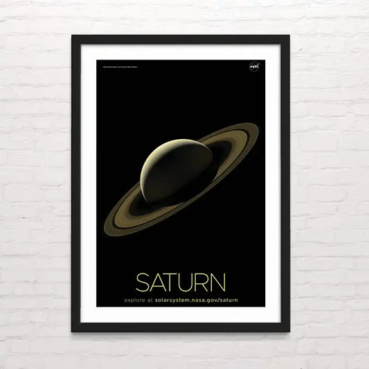 Póster del planeta Saturno con anillos – arte astronómico para decoración