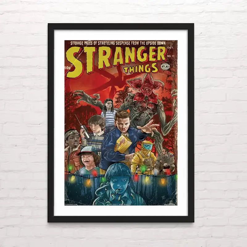 Ilustración de actores Stranger things – estilo nostálgico