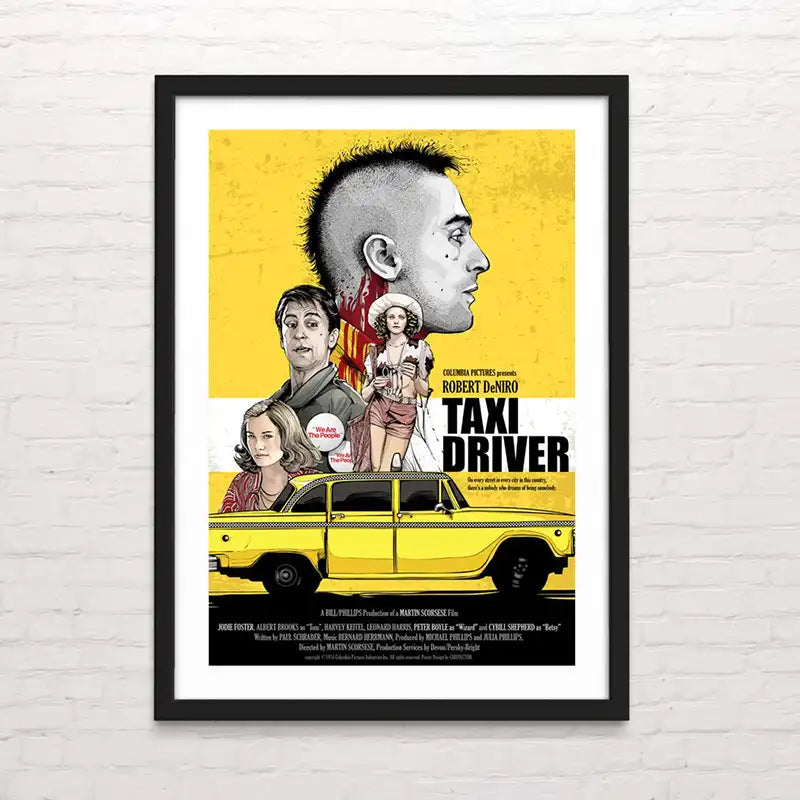 Ilustración histórica de Taxi driver – decoración retro