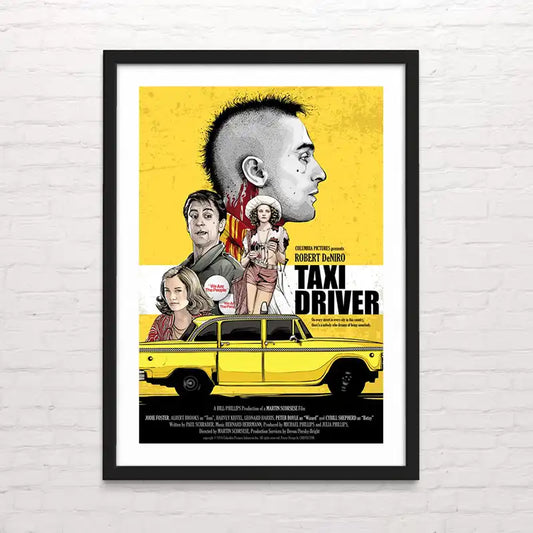 Ilustración histórica de Taxi driver – decoración retro