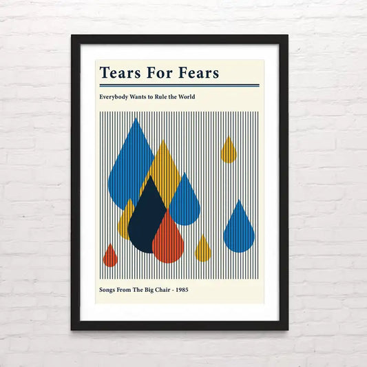 Póster musical de Tears for fears con fondo artístico – impresión de alta calidad