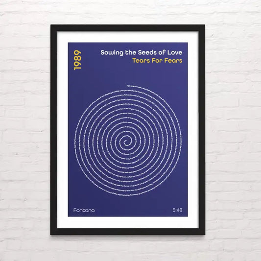 Póster decorativo de Tears for fears-Sowing the Seeds ofLove” – papel premium