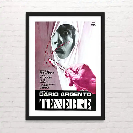Póster artístico de Tenebre . Dario Argento – estilo vintage cinematográfico