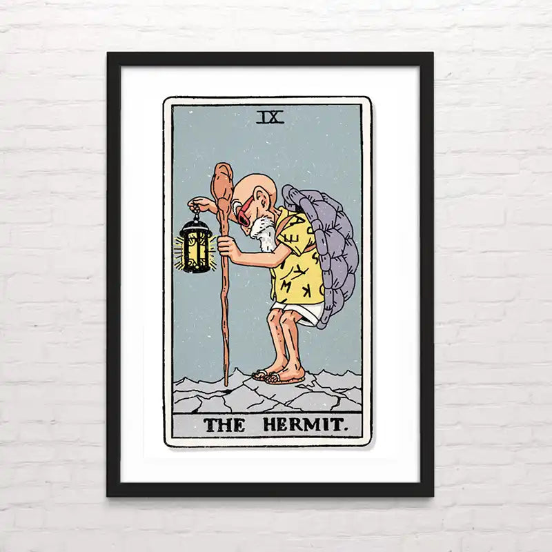 Póster de carta del tarot estilo cómic – impresión en alta calidad. The Hermit. Posterinc.cl