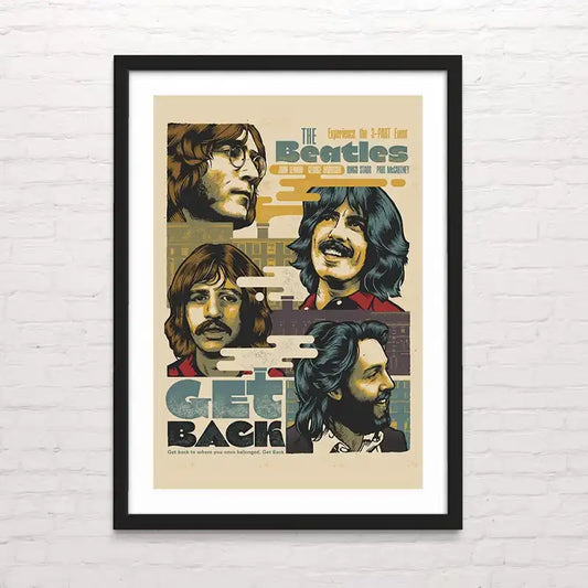 Póster de The Beatles Get back en estilo vintage – Posterinc Studio