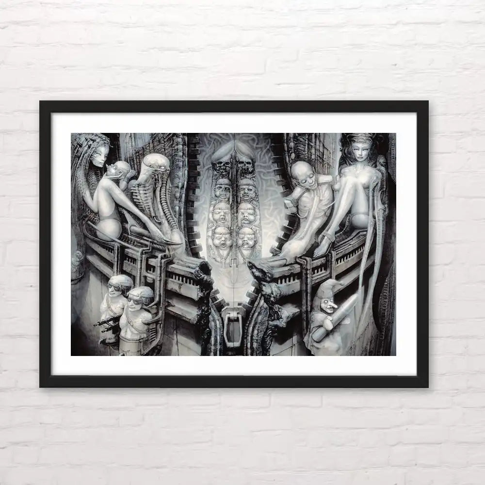 Póster estilo biomecánico inspirado en Giger – impresión en alta calidad