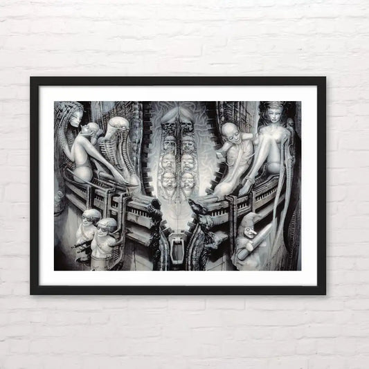 Póster estilo biomecánico inspirado en Giger – impresión en alta calidad