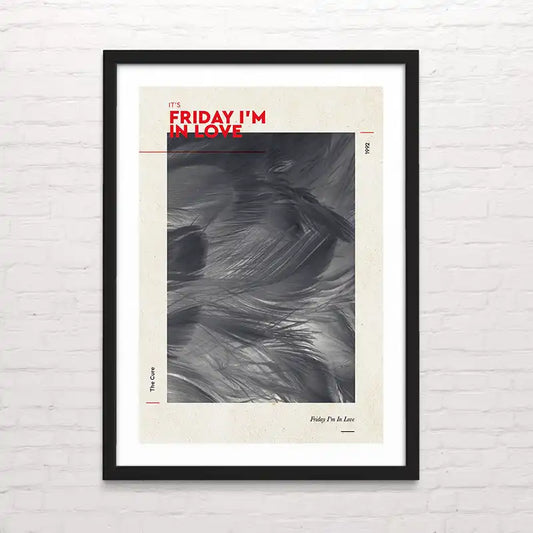 The Cure- Friday I'm in Love. Diseño pop retro – impresión artística estilo vintage. Posterinc.cl