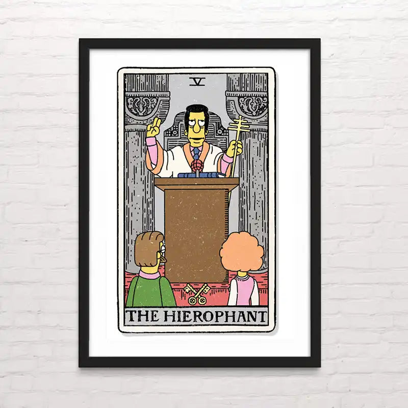 Ilustración de tarot moderna y colorida – diseño decorativo. The hierophant. Posterinc.cl