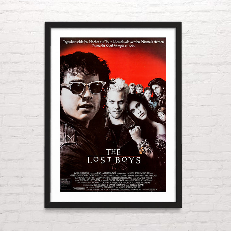 Póster artístico de The Lost Boys – estilo vintage cinematográfico. Posterinc.cl