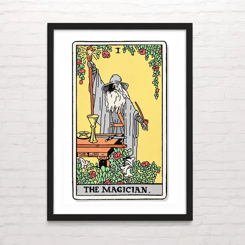 The magician Póster de tarot con estética caricaturesca – impresión. Posterinc.cl