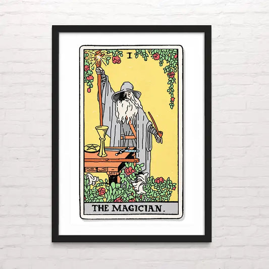 The magician Póster de tarot con estética caricaturesca – impresión. Posterinc.cl
