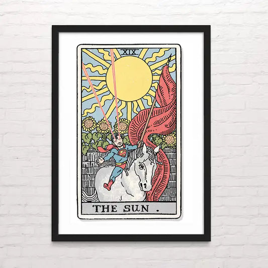 The Sun. Diseño de tarot ilustrado – carta decorativa en alta resolución. Posterinc.cl