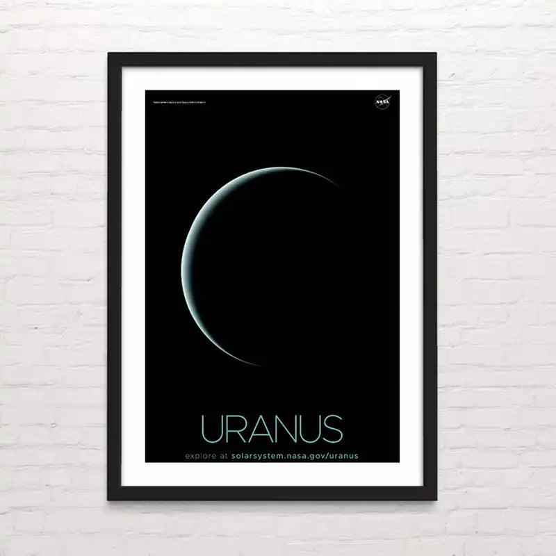 Póster del planeta Urano con anillos – arte astronómico para decoración. Posterinc.cl