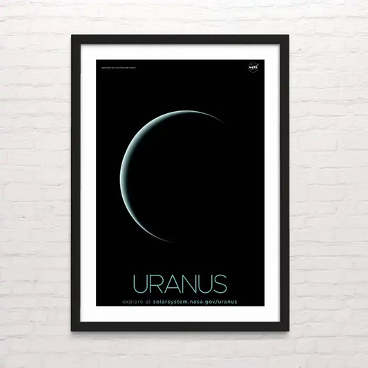Póster del planeta Urano con anillos – arte astronómico para decoración. Posterinc.cl