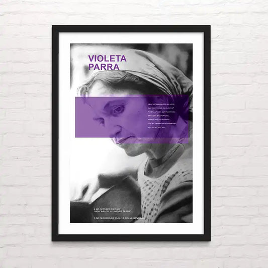 Póster de Violeta parra para decoración de interiores – arte musical en alta resolución - Posterinc.cl