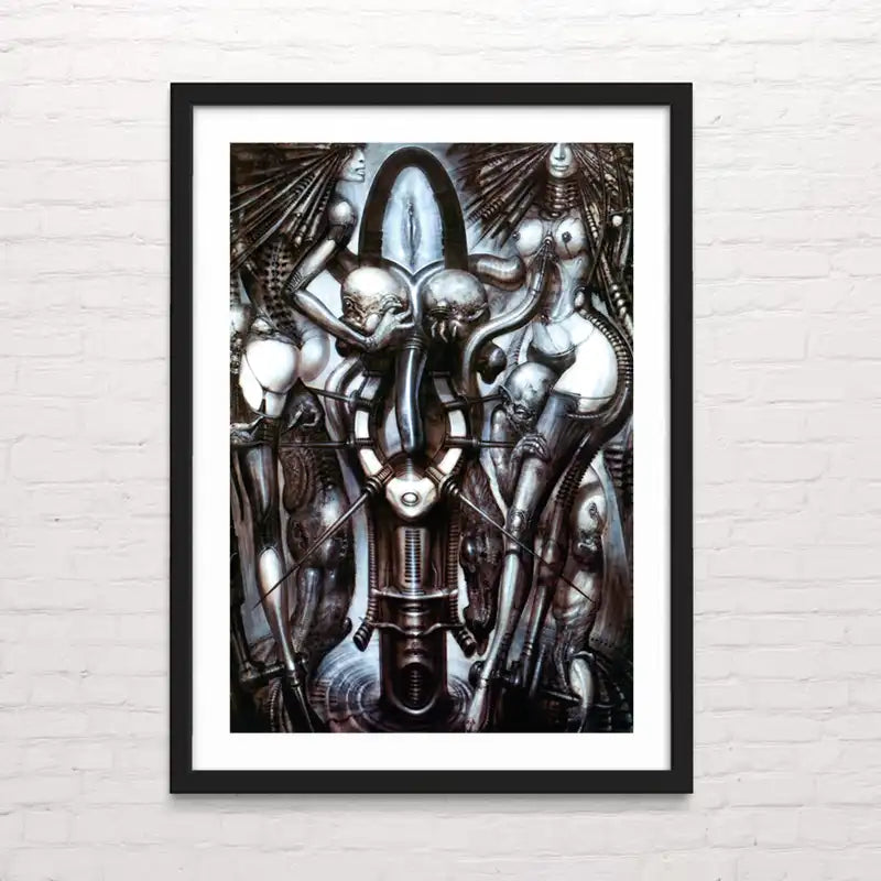 Witches' Dance Arte oscuro futurista tipo Giger – diseño detallado para decoración