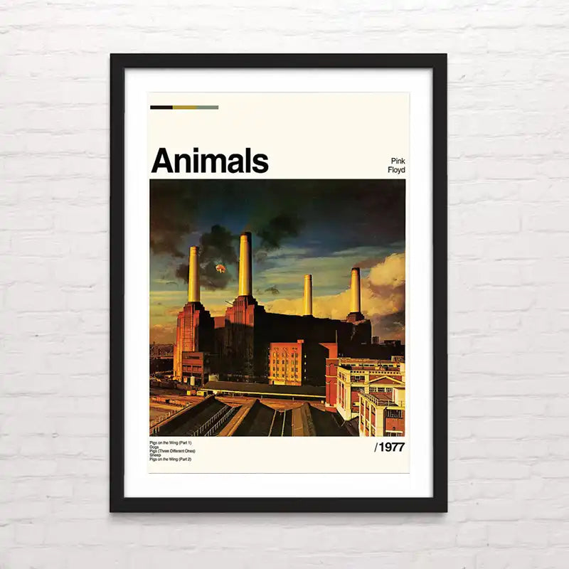 Póster de Pink Floyd - Animals para decoración de interiores – arte musical en alta resolución