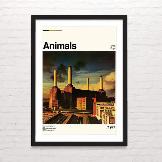 Póster de Pink Floyd - Animals para decoración de interiores – arte musical en alta resolución