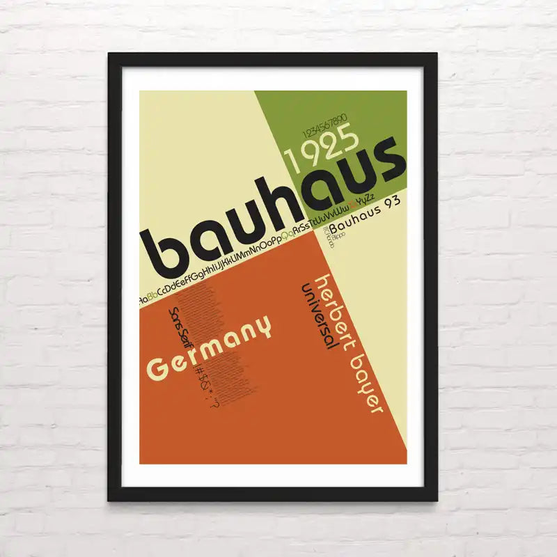 Ilustración Bauhaus con tipografía experimental – arte gráfico alemán