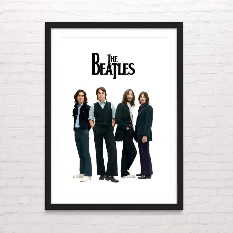 Póster de The Beatles, una de las bandas más influyentes de la historia del rock y la música popular.