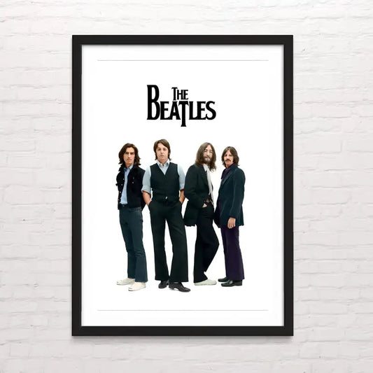 Póster de The Beatles, una de las bandas más influyentes de la historia del rock y la música popular.
