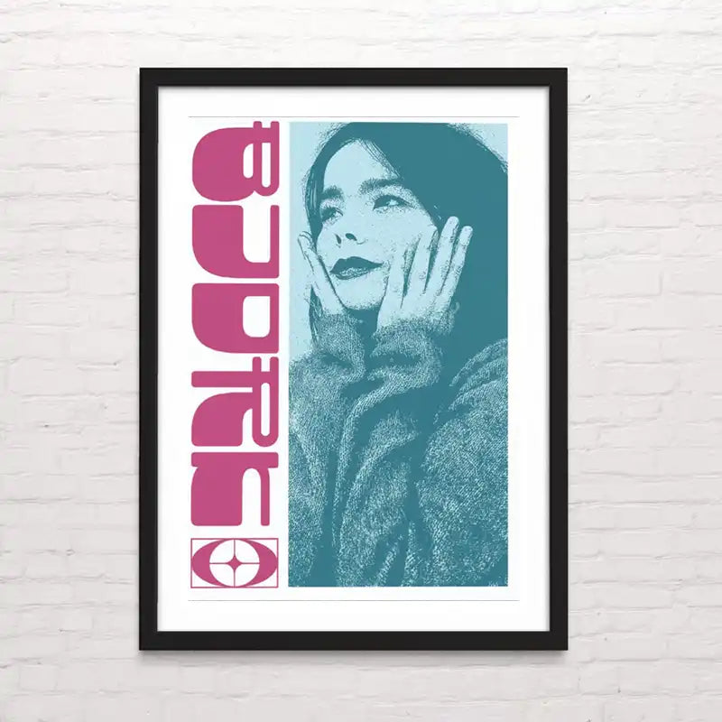 Póster artístico de bjork en monocromo – Posterinc Studio