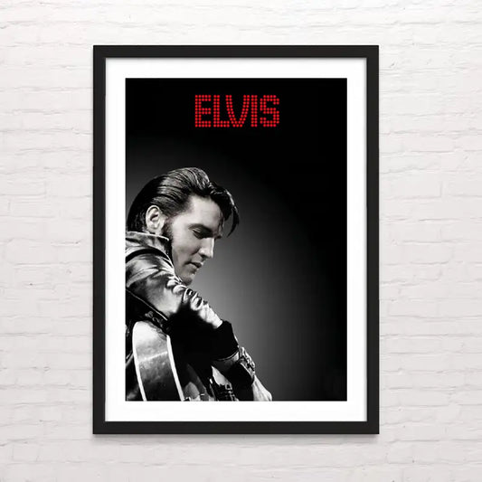 Póster de Elvis Presley, ícono del rock and roll y una de las figuras más influyentes de la historia de la música.