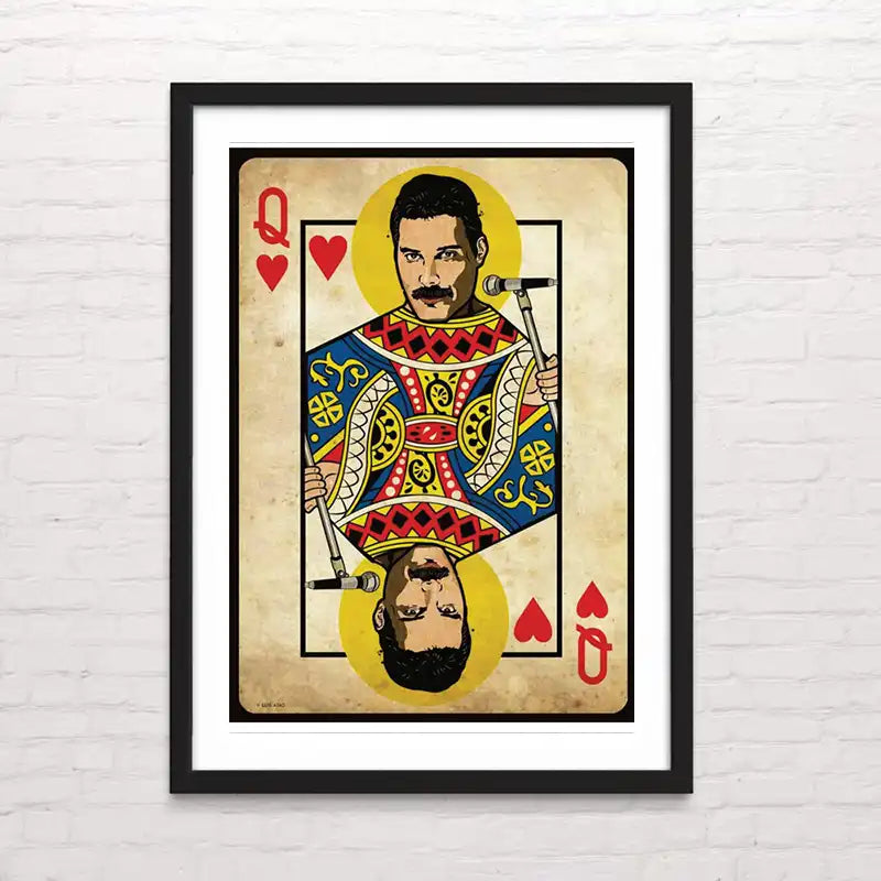 Póster de Freddie Mercury en estilo vintage – Posterinc Studio