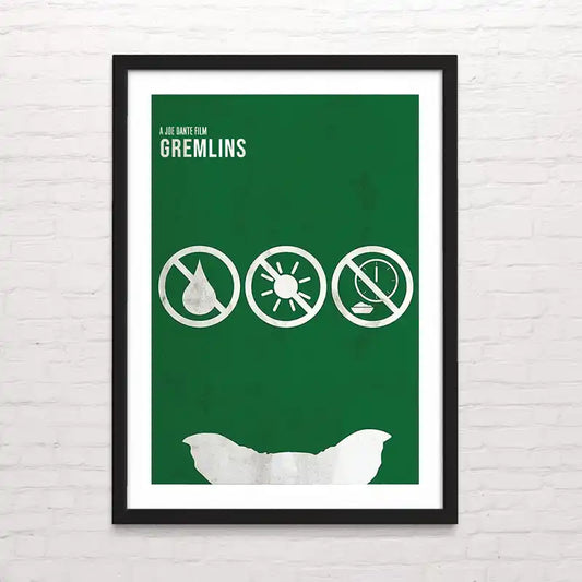Póster de cine clásico de gremlins – diseño retro impreso