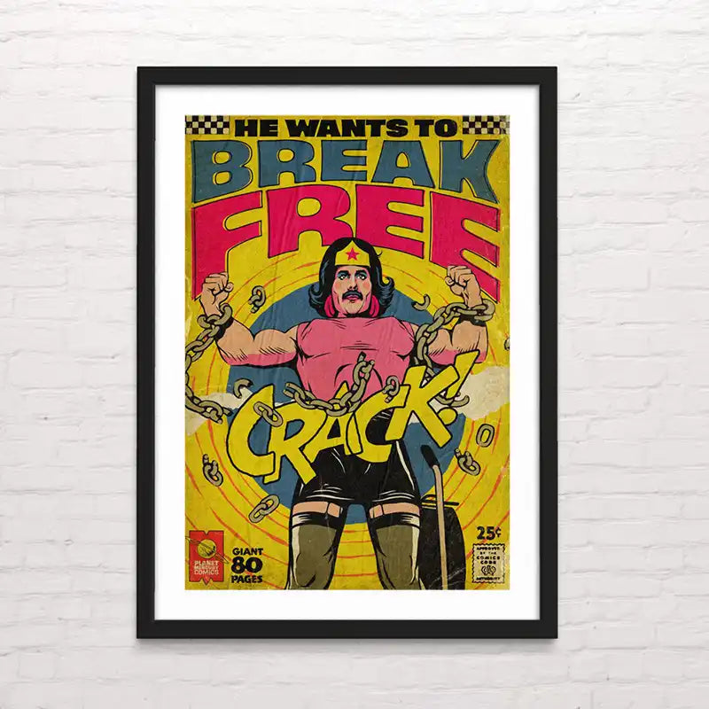Póster de Queen con diseño retro – arte mural por Posterinc Studio - he wants to break free