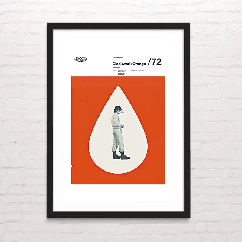 Póster vintage de La Naranja Mecánica – diseño artístico detallado
