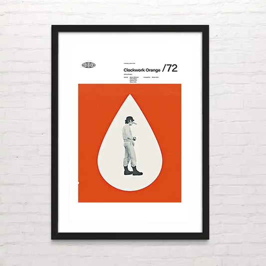 Póster vintage de La Naranja Mecánica – diseño artístico detallado
