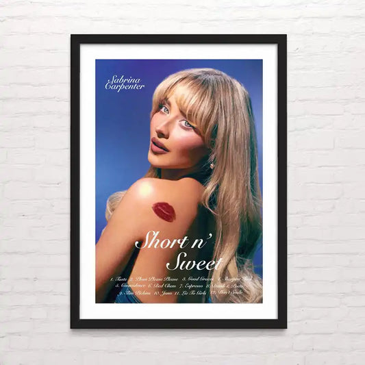 Póster de cantante pop Sabrina Carpenter  – decoración artística contemporánea