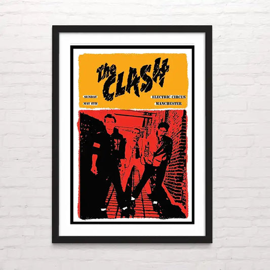 Póster de rock alternativo The Clash – ilustración artística detallada