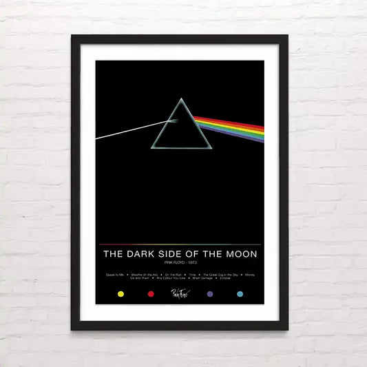 The Dark Side of the Moon. Póster rock retro – diseño clásico y decorativo. Pink Floyd
